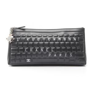 Chanel RUE CAMBON Shoulder Bag Clutch Lambskin Sheepskin Black